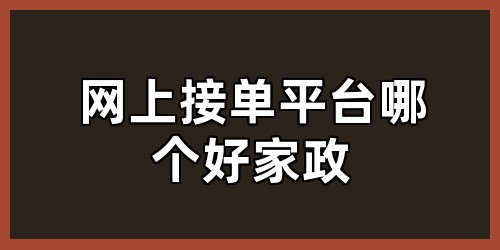 网上接单平台哪个好家政